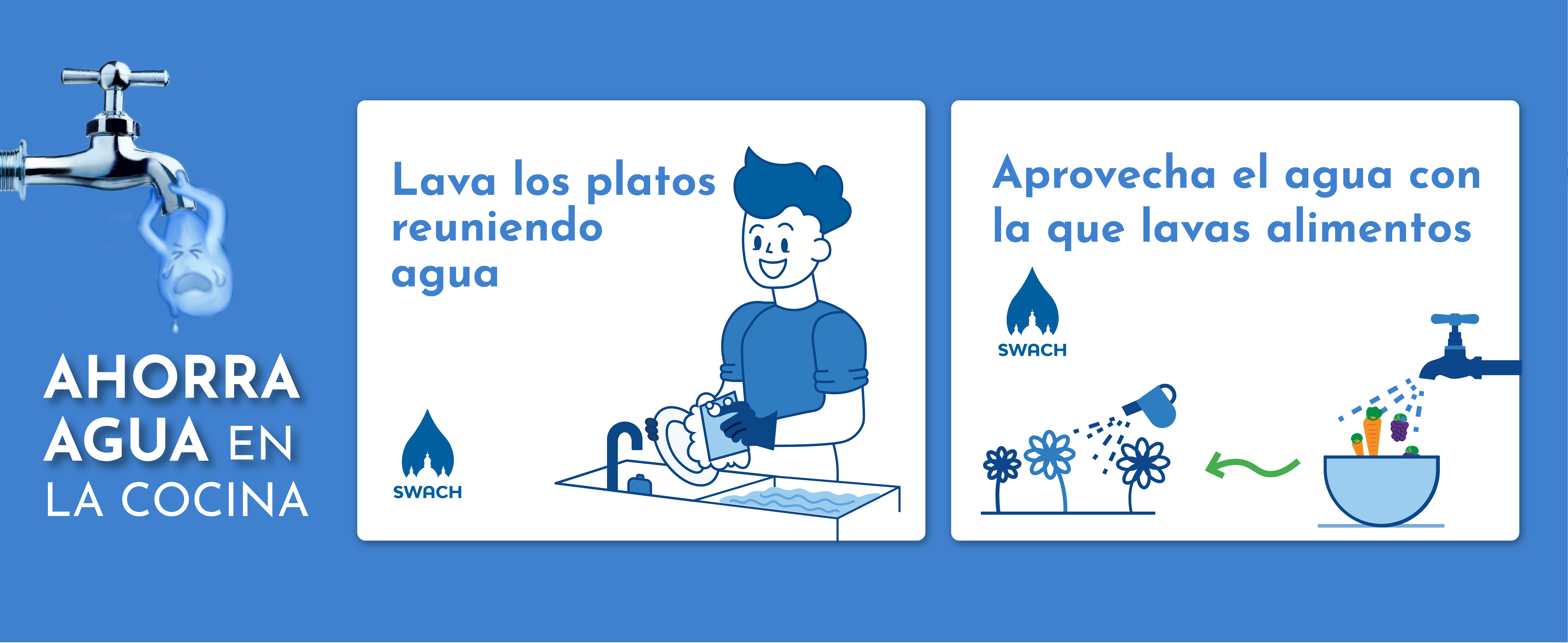 Lava los platos reuniendo agua, aprovecha en agua con la que lavas los alimentos