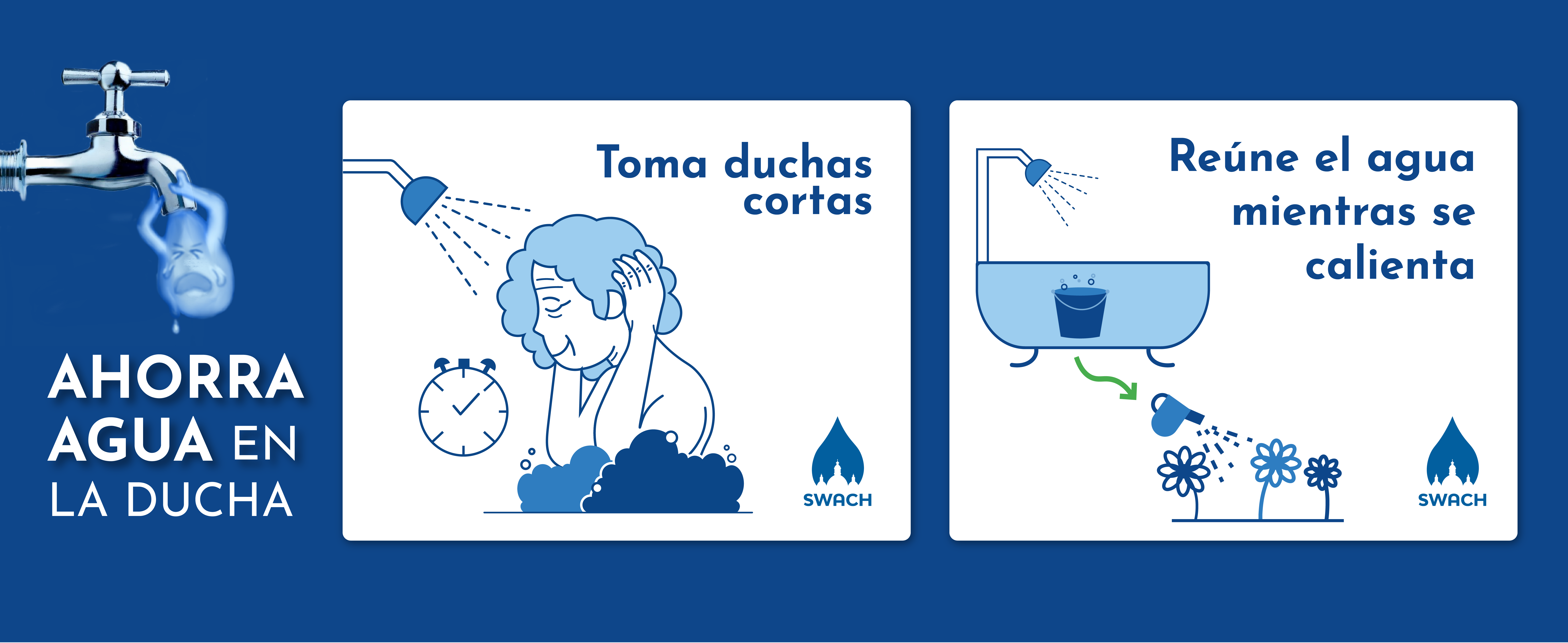 Toma duchas cortas, reune el agua de la ducha mientras se calienta.