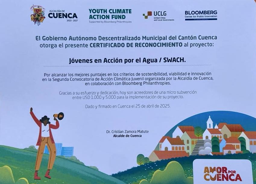 SWACH Youth Recognized for Leading Climate Action Initiatives in Cuenca